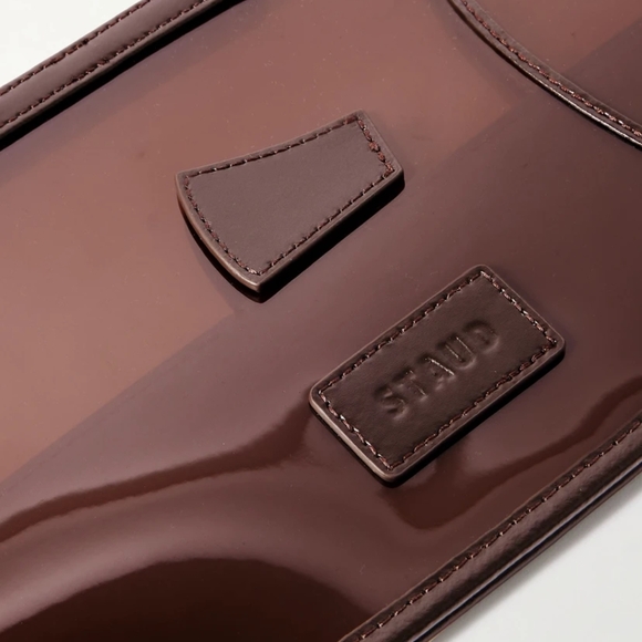 STAUD Brown Unique Purse Fish Shaped Summer Bag - Picture 5 of 13